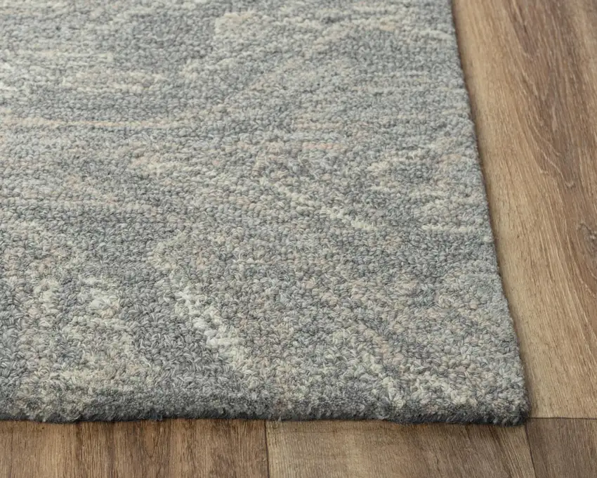 Gray Beige And Ivory Wool Abstract Hand Tufted Area Rug Photo 2