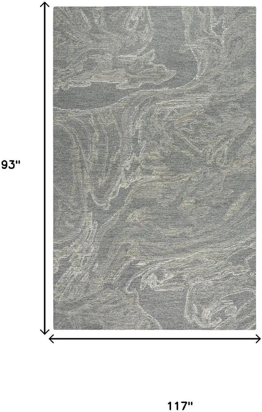 Gray Beige And Ivory Wool Abstract Hand Tufted Area Rug Photo 6