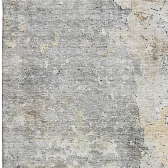Gray Beige And Tan Abstract Washable Area Rug With UV Protection Photo 2