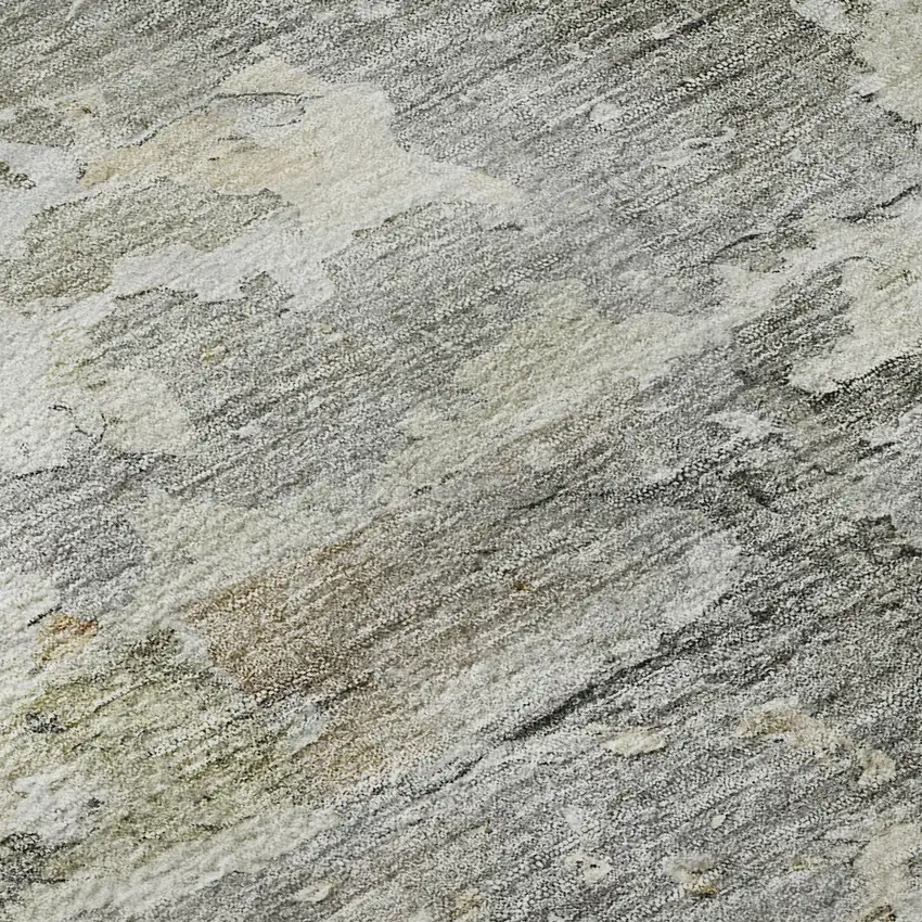 Gray Beige And Tan Abstract Washable Area Rug With UV Protection Photo 9