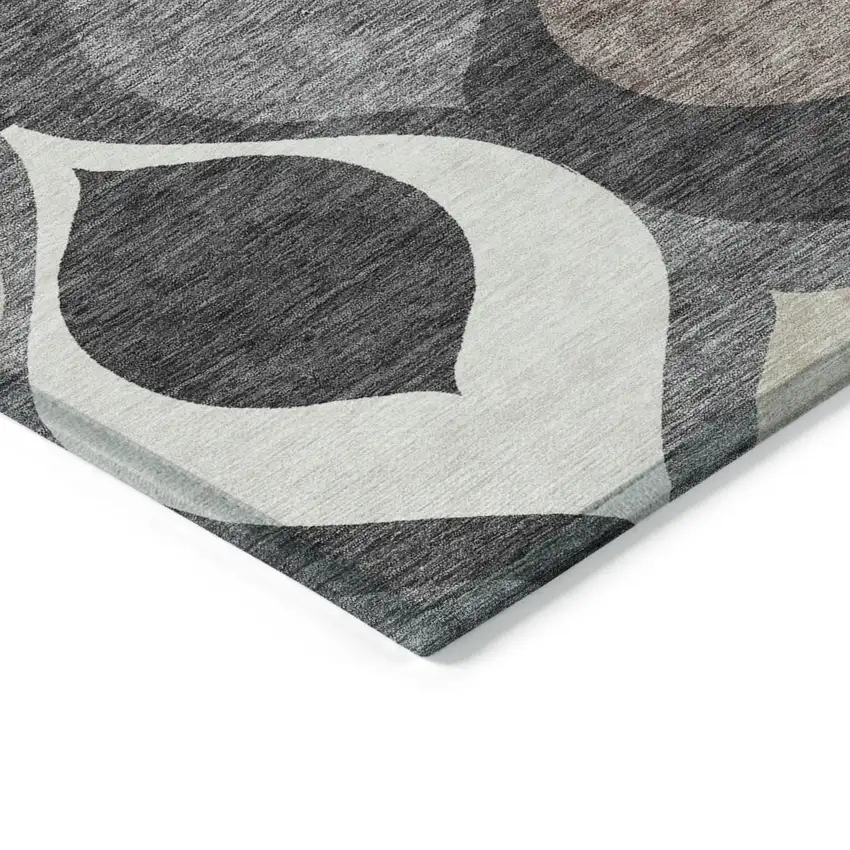 Gray Beige And Taupe Ogee Washable Indoor Outdoor Area Rug Photo 3