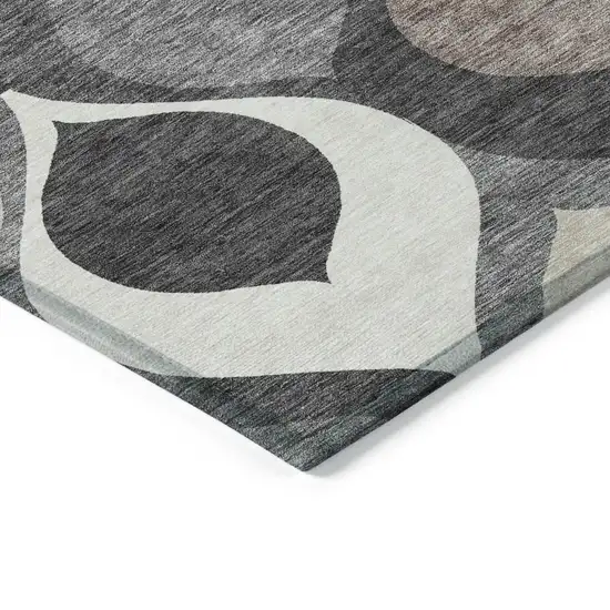 Gray Beige And Taupe Ogee Washable Indoor Outdoor Area Rug Photo 3