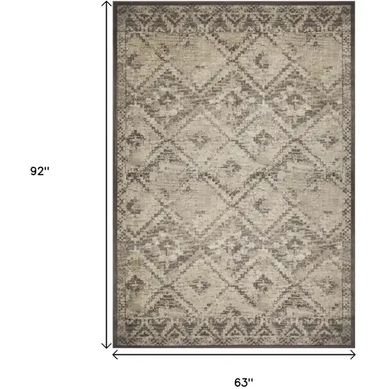 Gray And Brown Abstract Area Rug Photo 3