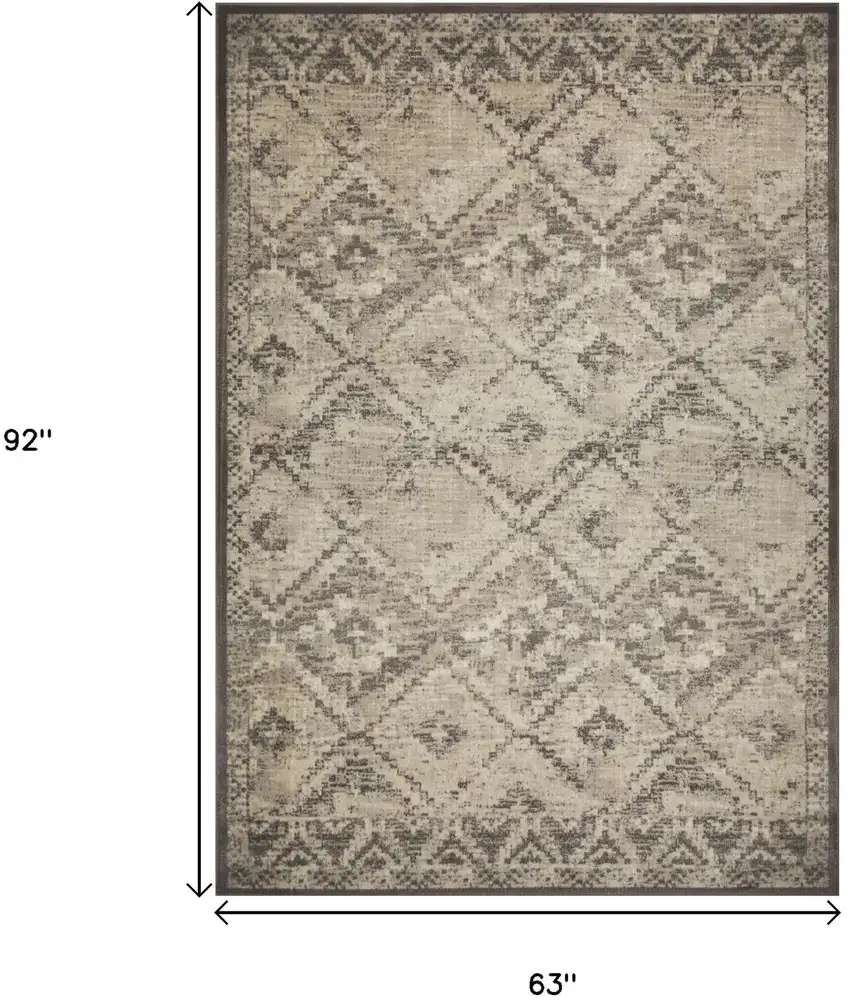 Gray And Brown Abstract Area Rug Photo 3