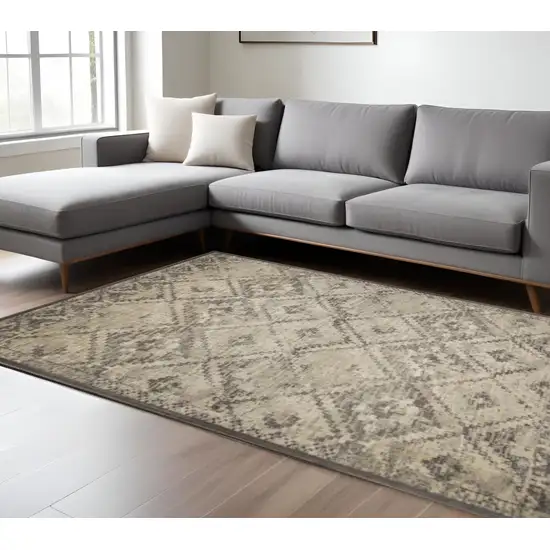 Gray And Brown Abstract Area Rug Photo 1