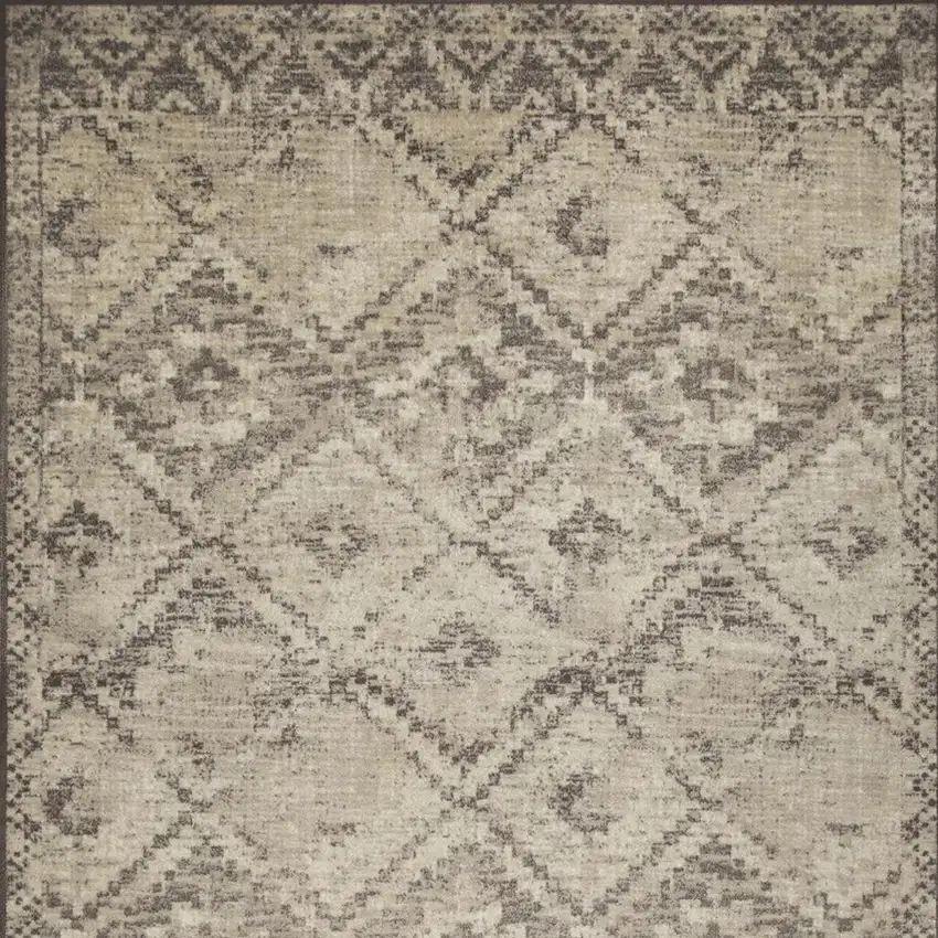 Gray And Brown Abstract Area Rug Photo 5