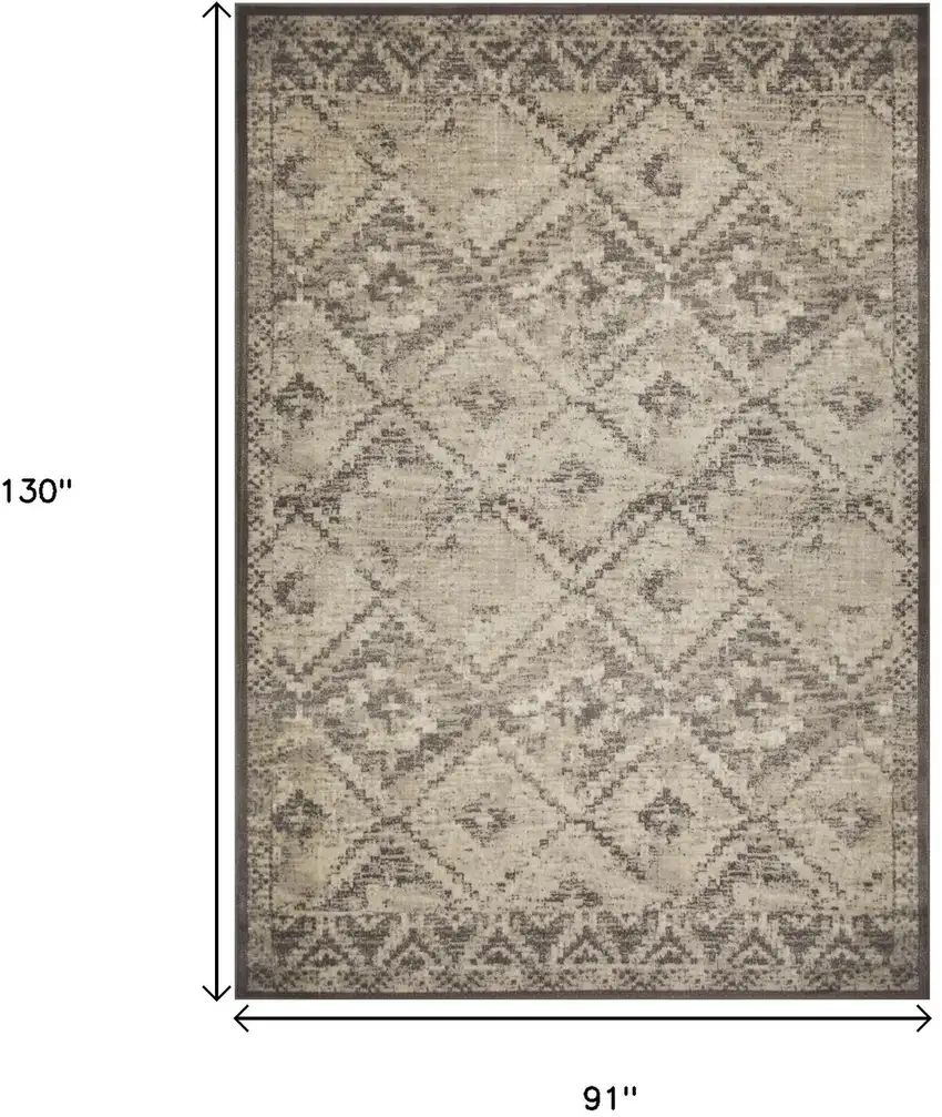 Gray And Brown Abstract Area Rug Photo 3