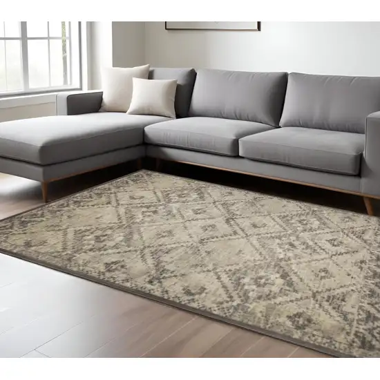 Gray And Brown Abstract Area Rug Photo 1