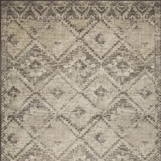 Gray And Brown Abstract Area Rug Photo 5