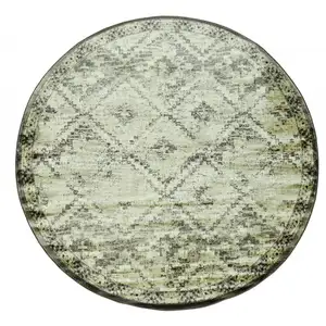 Photo of Gray Beige Distressed Diamond Area Rug