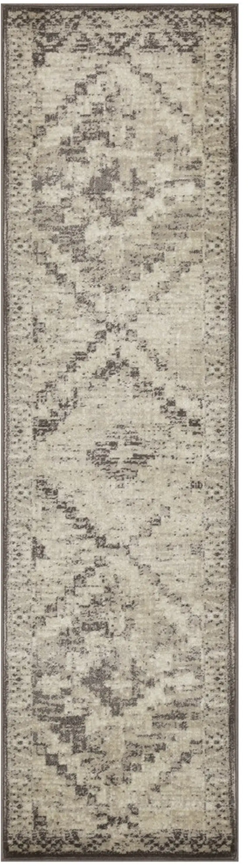 Gray Abstract Runner Rug Photo 1