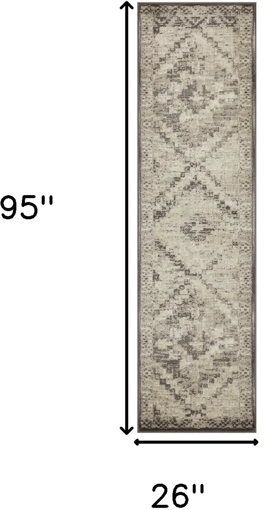 Gray Abstract Runner Rug Photo 5
