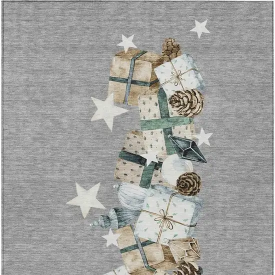 Gray Beige Ivory And Taupe Presents Washable Indoor Outdoor Area Rug Photo 4