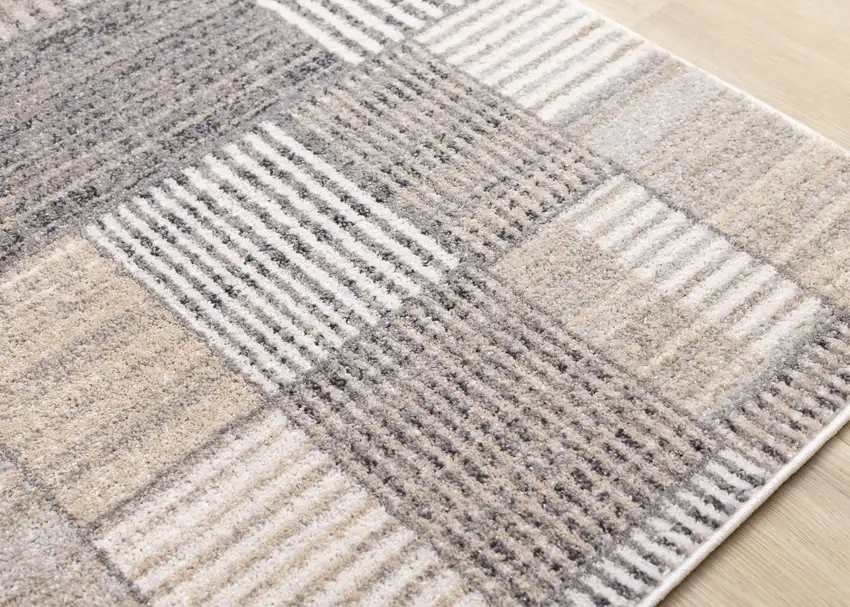 Gray Black And Beige Geometric Area Rug Photo 7