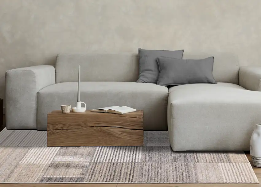 Gray Black And Beige Geometric Area Rug Photo 5