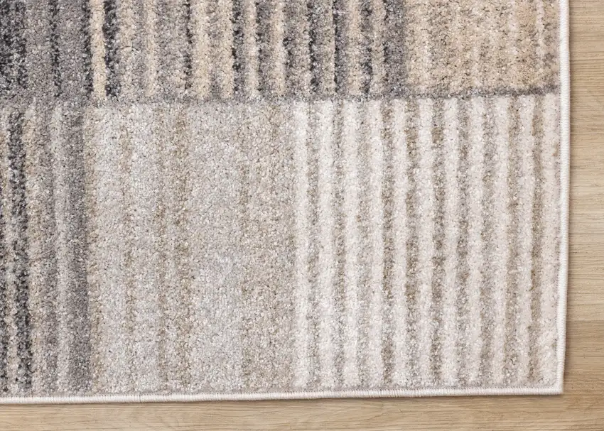 Gray Black And Beige Geometric Area Rug Photo 8