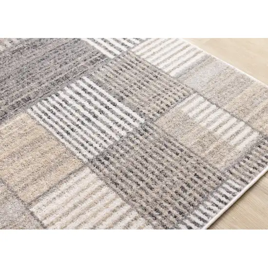 Gray Black And Beige Geometric Area Rug Photo 7