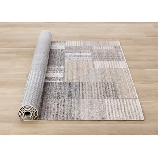 Gray Black And Beige Geometric Area Rug Photo 6