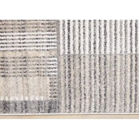 Gray Black And Beige Geometric Area Rug Photo 9