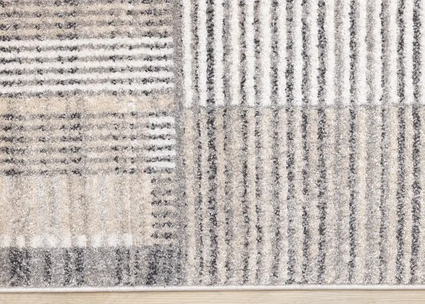 Gray Black And Beige Geometric Area Rug Photo 9