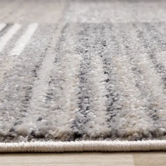 Gray Black And Beige Geometric Area Rug Photo 9