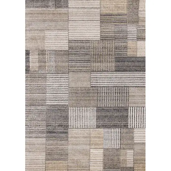 Gray Black And Beige Geometric Area Rug Photo 2