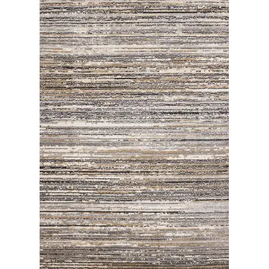 Gray Black And Beige Striped Area Rug Photo 2