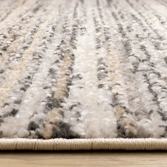 Gray Black And Beige Striped Area Rug Photo 9