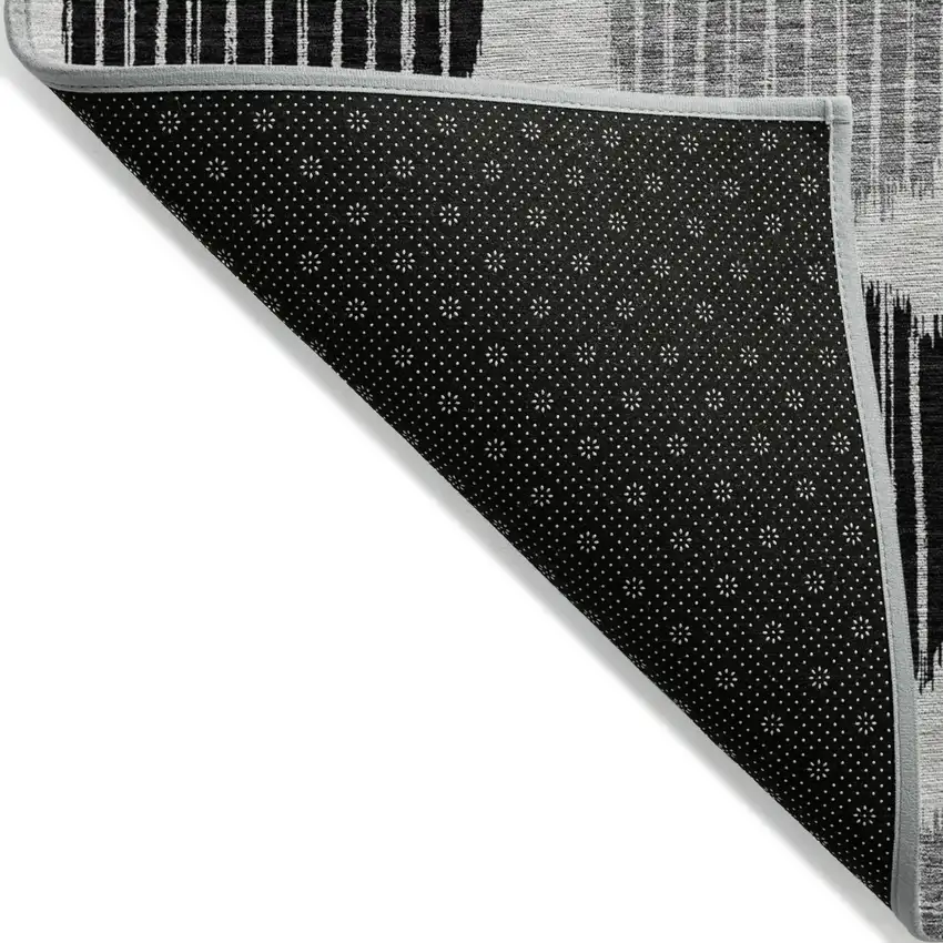 Gray Black And Blue Geometric Washable Indoor Outdoor Area Rug Photo 4
