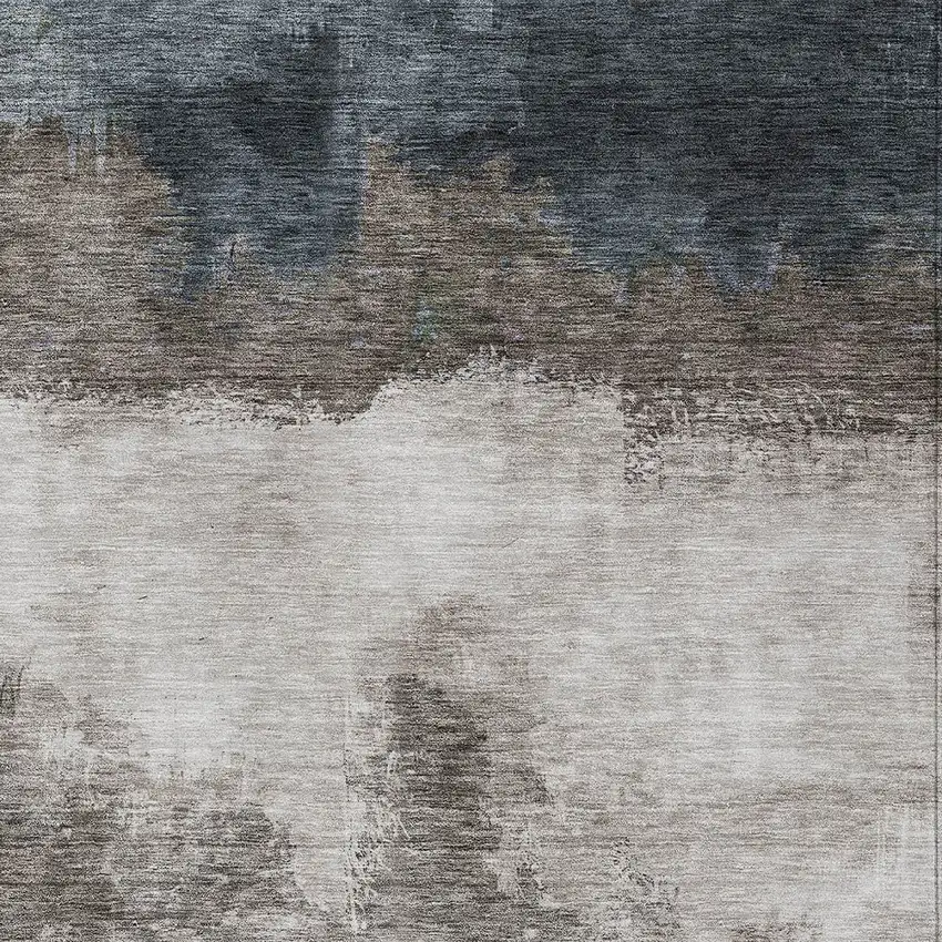 Gray Black And Brown Abstract Washable Indoor Outdoor Area Rug Photo 5