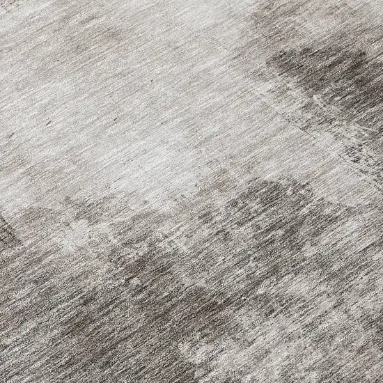 Gray Black And Brown Abstract Washable Indoor Outdoor Area Rug Photo 8