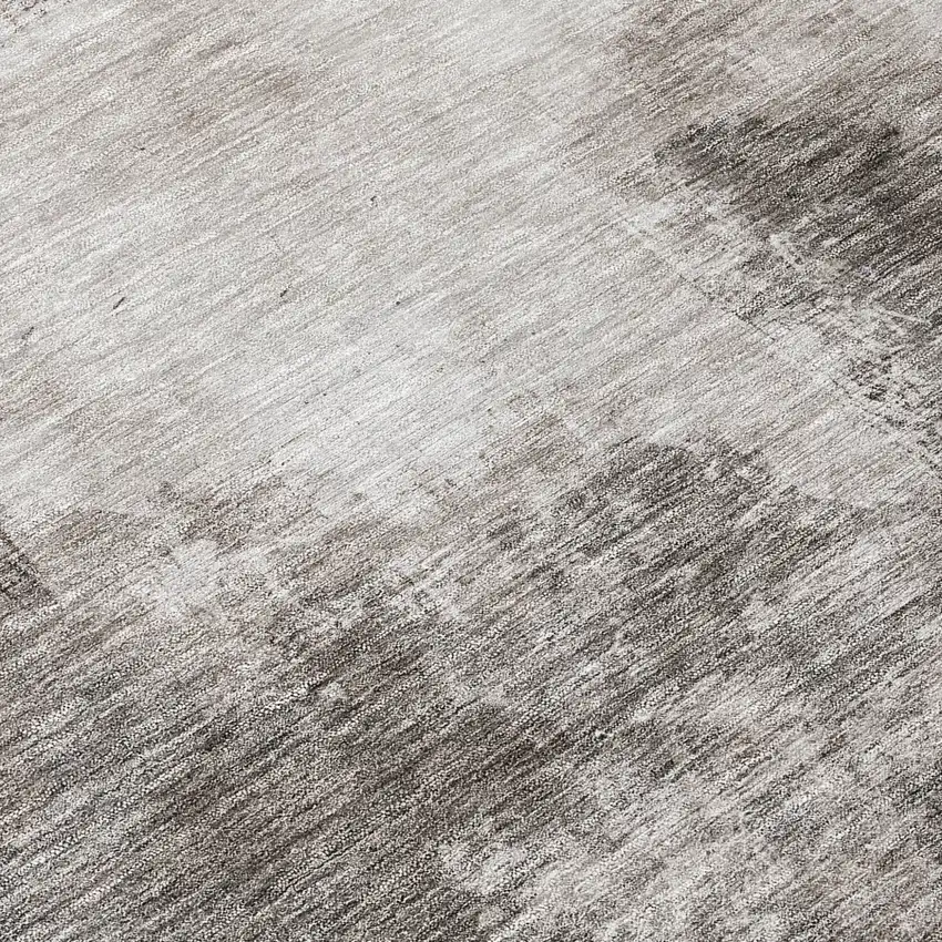Gray Black And Brown Abstract Washable Indoor Outdoor Area Rug Photo 8