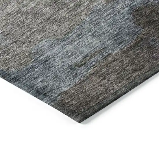 Gray Black And Brown Abstract Washable Indoor Outdoor Area Rug Photo 4