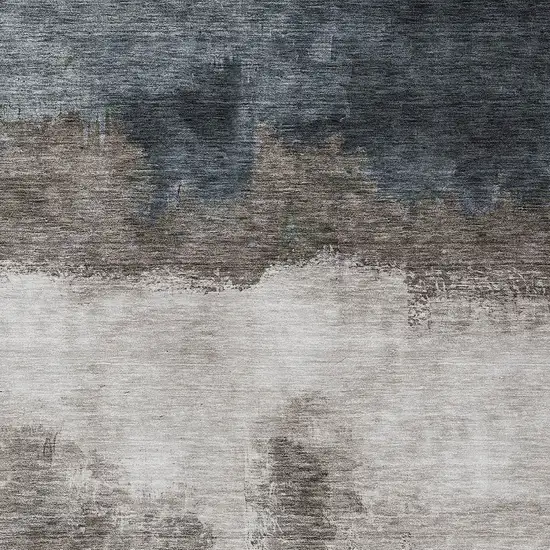 Gray Black And Brown Abstract Washable Indoor Outdoor Area Rug Photo 5
