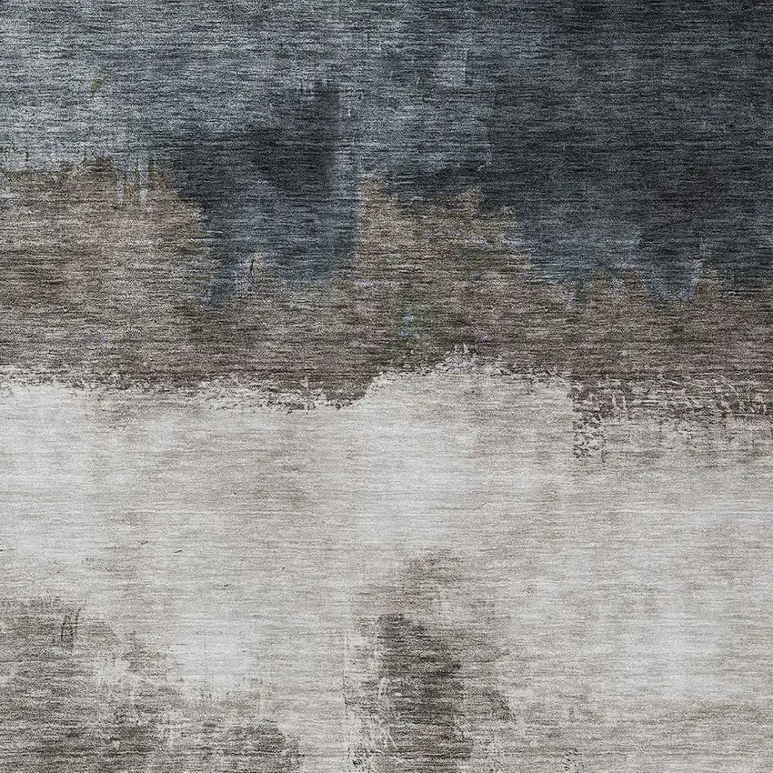 Gray Black And Brown Abstract Washable Indoor Outdoor Area Rug Photo 5