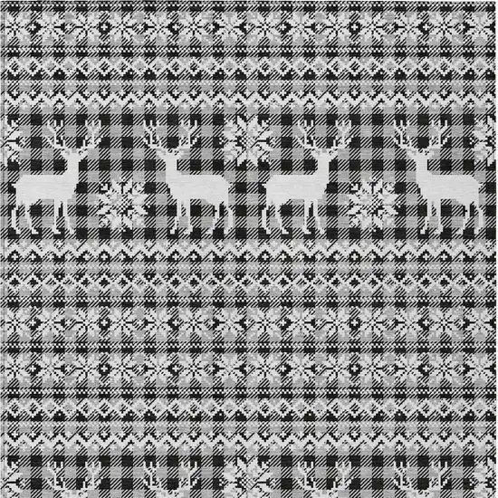 Gray Black And Ivory Animal Print Washable Indoor Outdoor Area Rug Photo 4