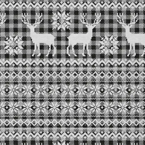 Gray Black And Ivory Animal Print Washable Indoor Outdoor Area Rug Photo 3