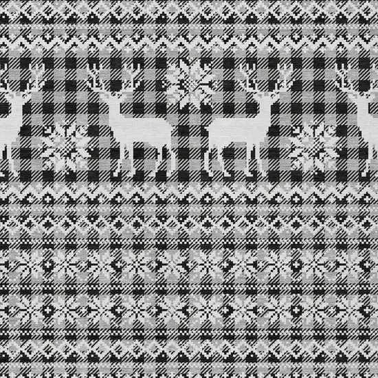 Gray Black And Ivory Animal Print Washable Indoor Outdoor Area Rug Photo 3