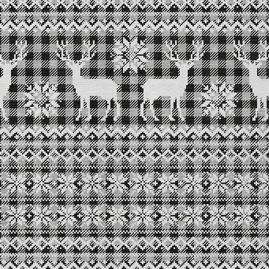 Gray Black And Ivory Animal Print Washable Indoor Outdoor Area Rug Photo 3