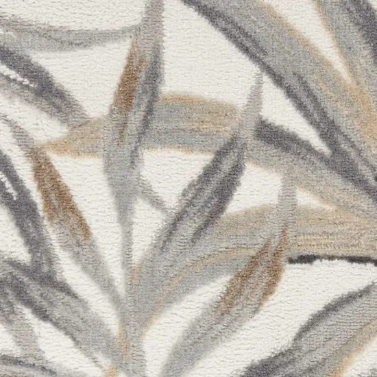 Gray Black And Ivory Floral Area Rug Photo 2