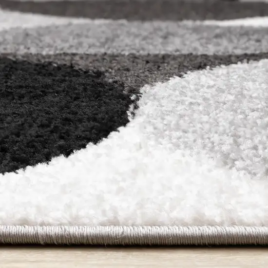 Gray Black And Ivory Geometric Area Rug Photo 8