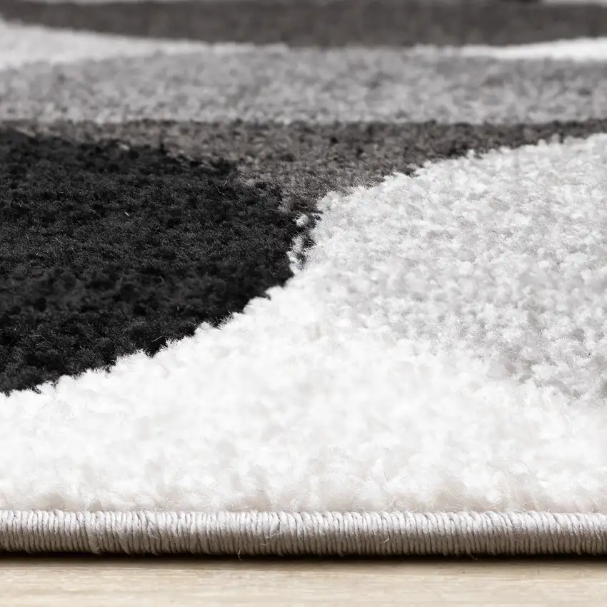 Gray Black And Ivory Geometric Area Rug Photo 8