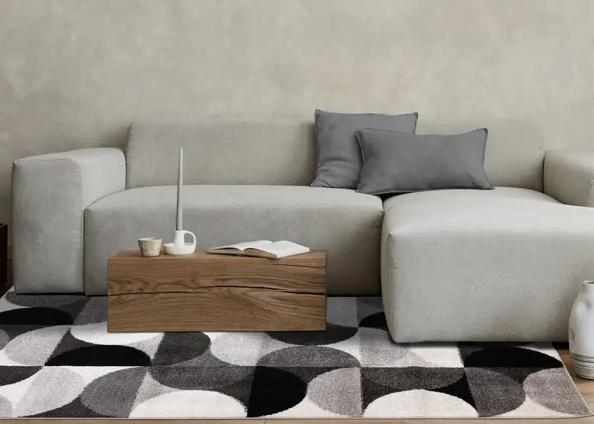 Gray Black And Ivory Geometric Area Rug Photo 5