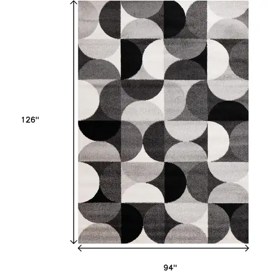 Gray Black And Ivory Geometric Area Rug Photo 3