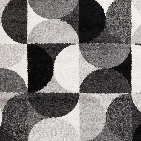 Gray Black And Ivory Geometric Area Rug Photo 4