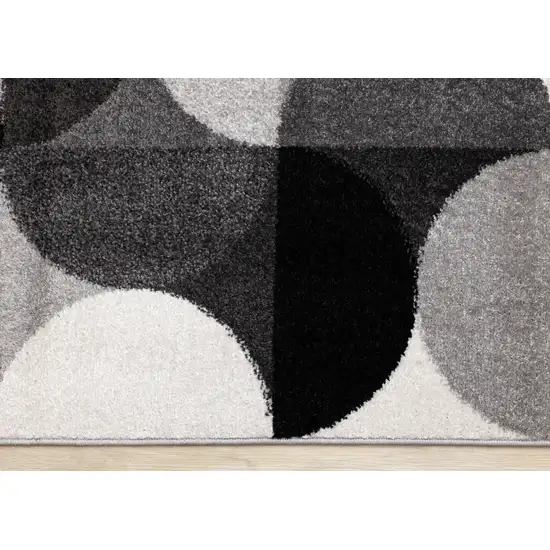Gray Black And Ivory Geometric Area Rug Photo 8