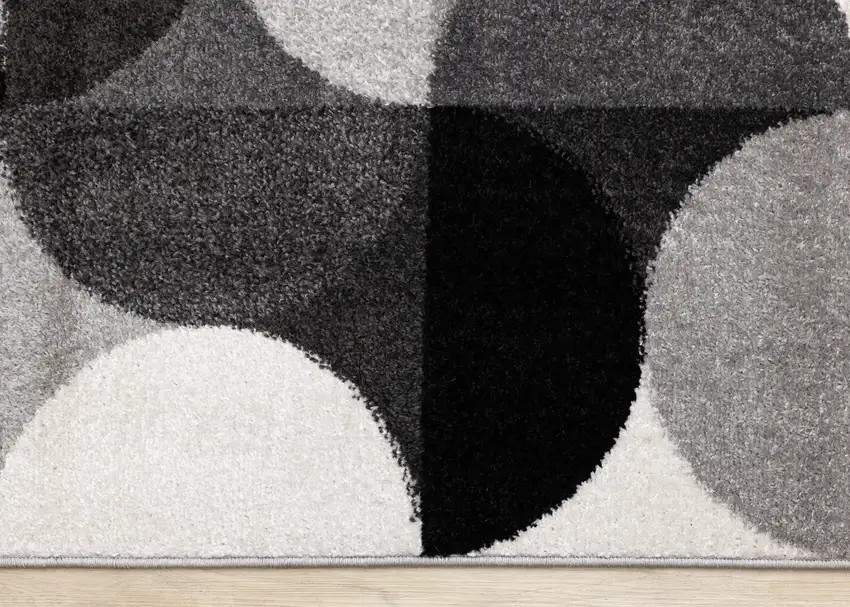 Gray Black And Ivory Geometric Area Rug Photo 8