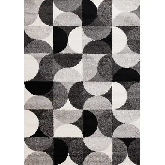 Gray Black And Ivory Geometric Area Rug Photo 2