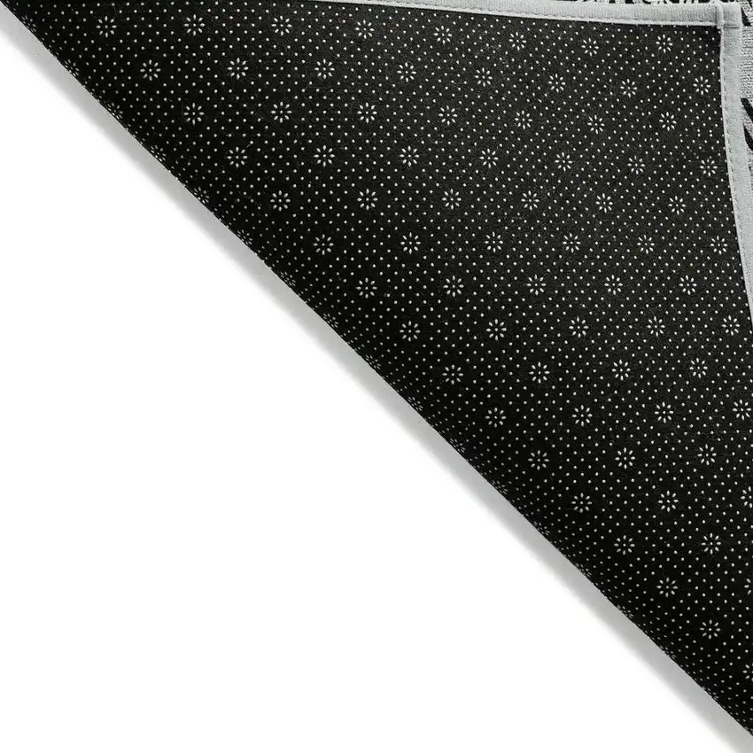 Gray Black And Ivory Plaid Washable Indoor Outdoor Area Rug Photo 3