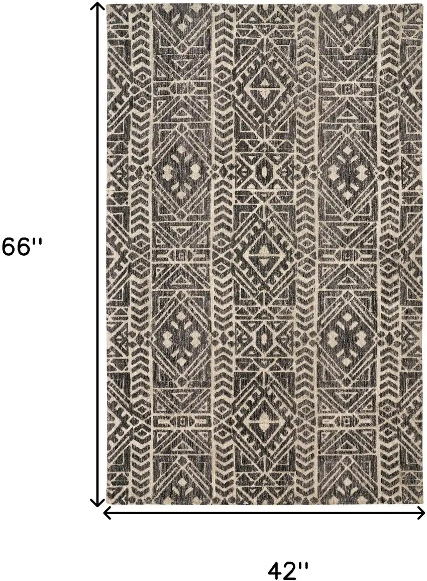 Gray Black And Ivory Striped Stain Resistant Area Rug Photo 9